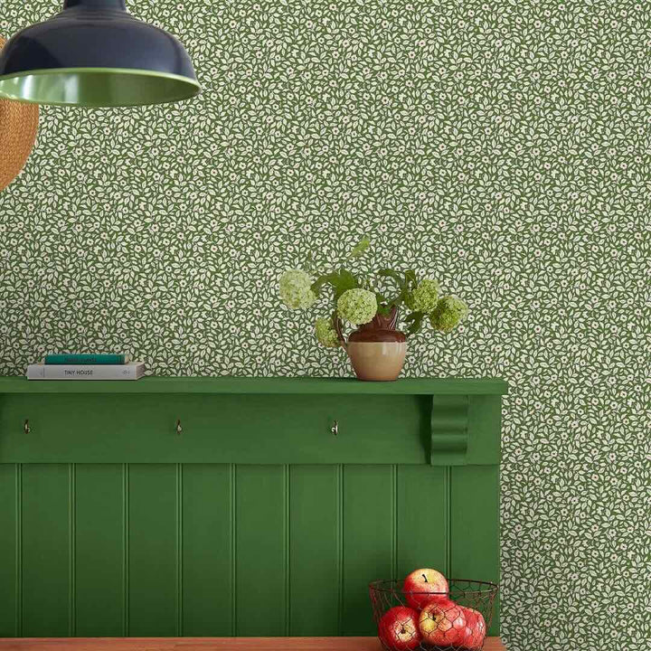 128914 - Joules - Joules Ditsy Floral Print Green Wallpaper - Decor Warehouse