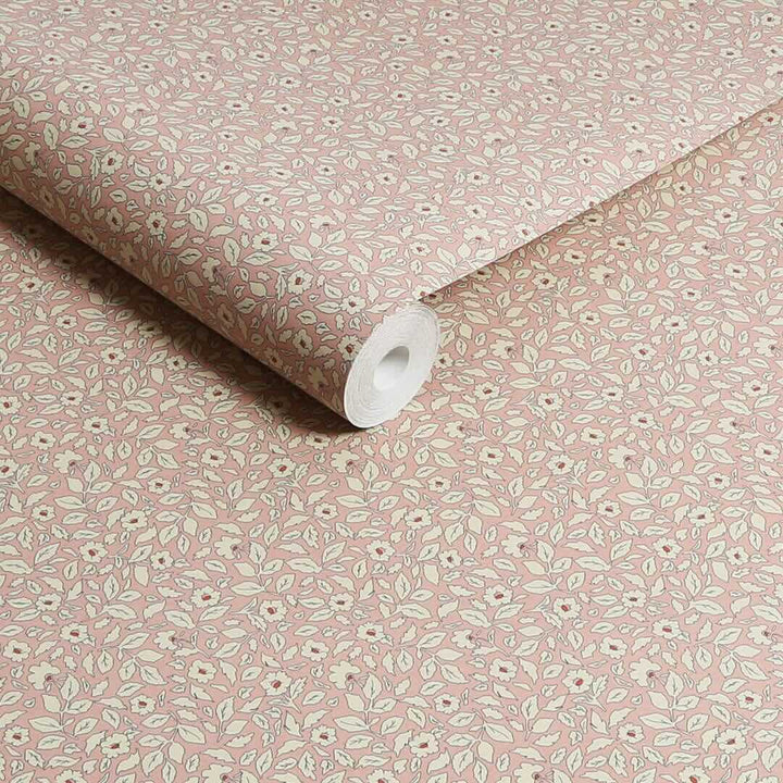 128917 - Joules - Joules Ditsy Floral Print Soft Pink Wallpaper - Decor Warehouse