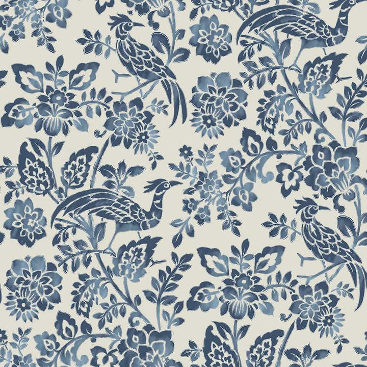 121067 - Laura Ashley - Laura Ashley Adain Palace Dark Seaspray Blue Wallpaper - Decor Warehouse