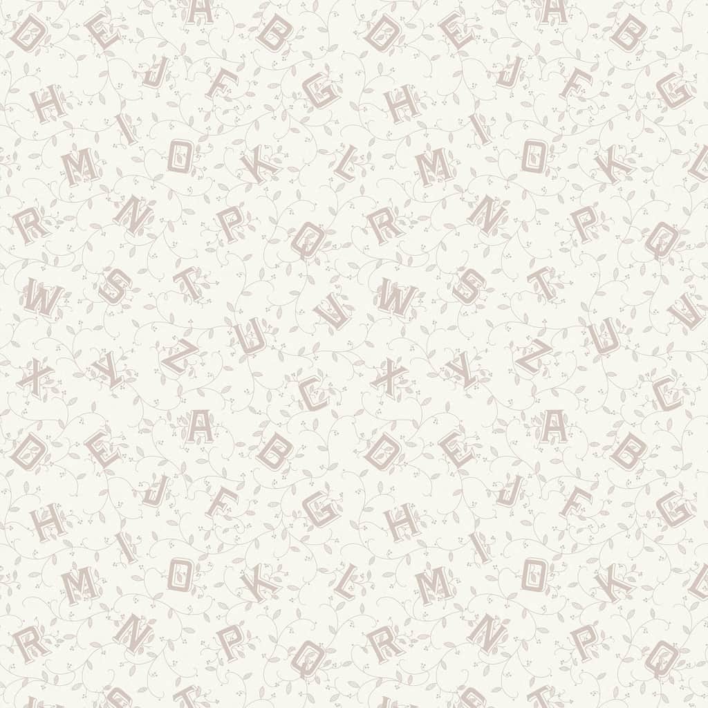 119862 - Laura Ashley - Laura Ashley Alphabet Dove Grey Wallpaper - Decor Warehouse