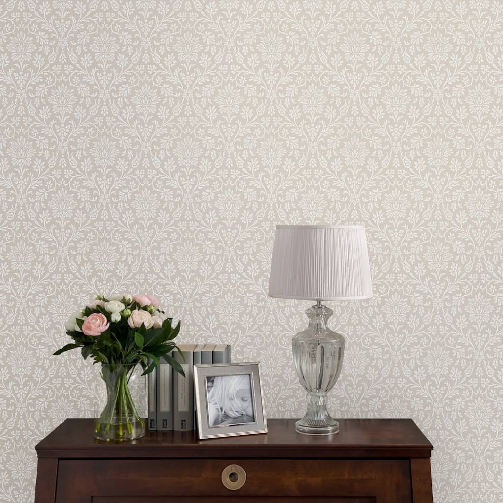 113369 - Laura Ashley - Laura Ashley Annecy Dove Grey Wallpaper - Decor Warehouse