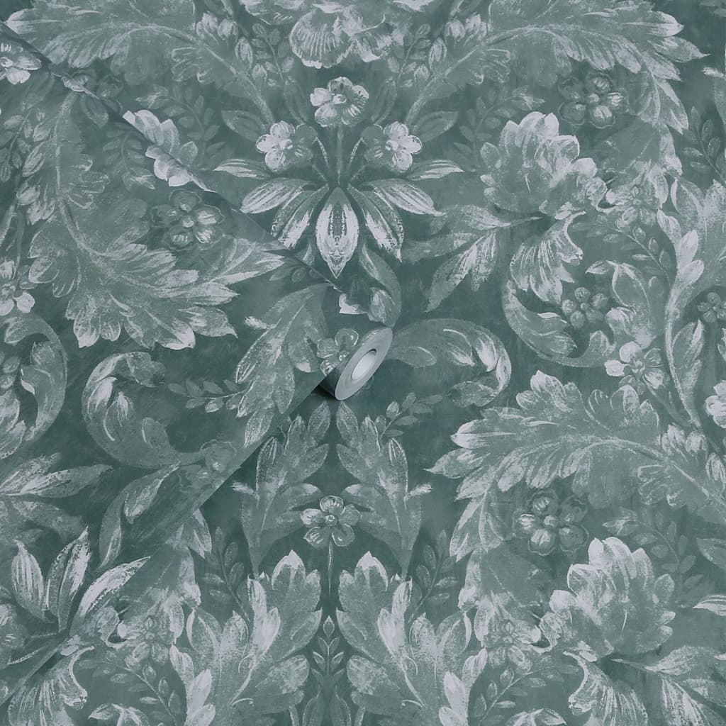 119842 - Laura Ashley - Laura Ashley Apolline Jade Green Wallpaper - Decor Warehouse