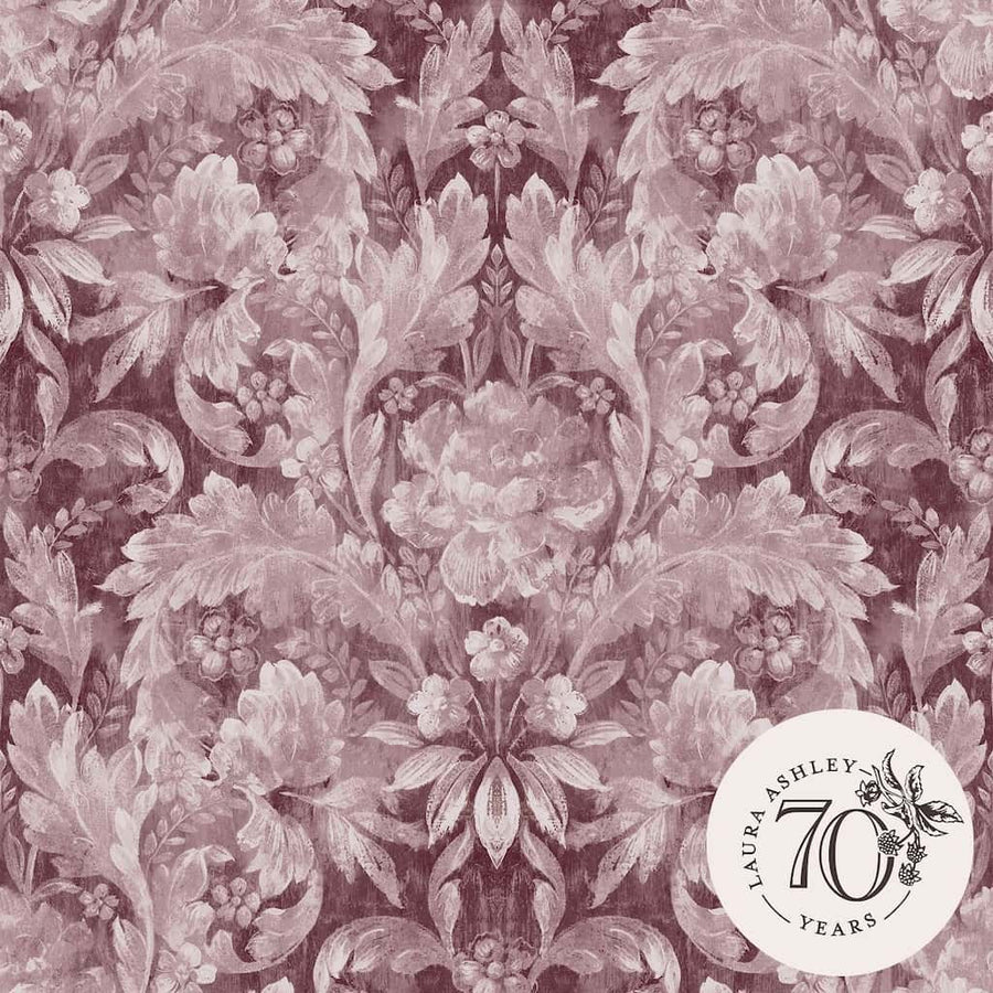 121085 - Laura Ashley - Laura Ashley Apolline Pale Blackberry Wallpaper - Decor Warehouse