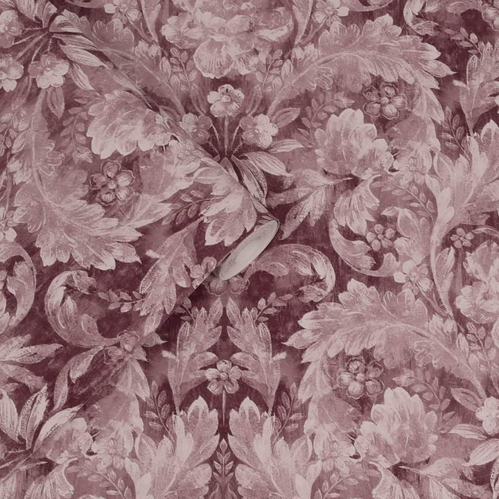 121085 - Laura Ashley - Laura Ashley Apolline Pale Blackberry Wallpaper - Decor Warehouse