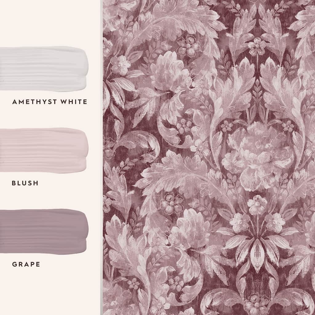 121085 - Laura Ashley - Laura Ashley Apolline Pale Blackberry Wallpaper - Decor Warehouse