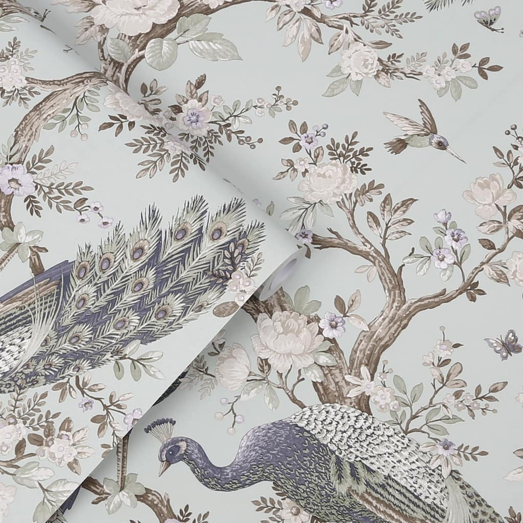 113398 - Laura Ashley - Laura Ashley Belvedere Duck Egg Wallpaper - Decor Warehouse