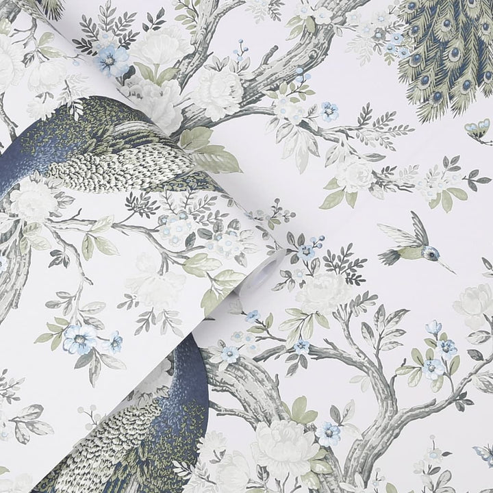 113397 - Laura Ashley - Laura Ashley Belvedere Midnight Wallpaper - Decor Warehouse