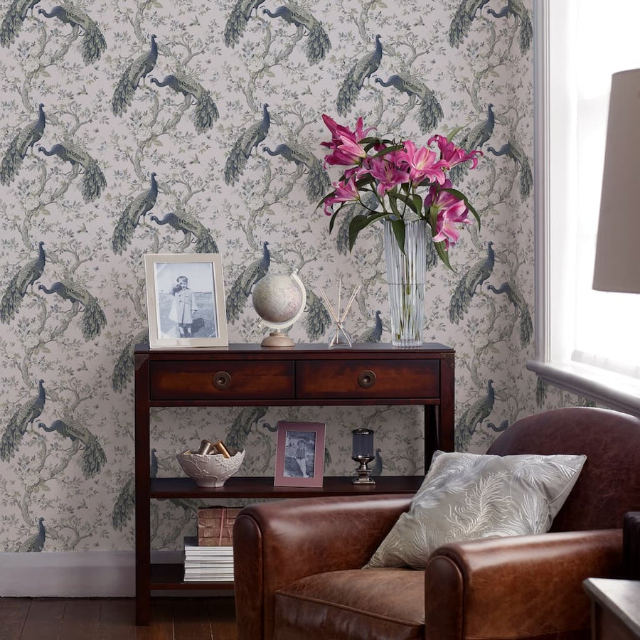 113397 - Laura Ashley - Laura Ashley Belvedere Midnight Wallpaper - Decor Warehouse