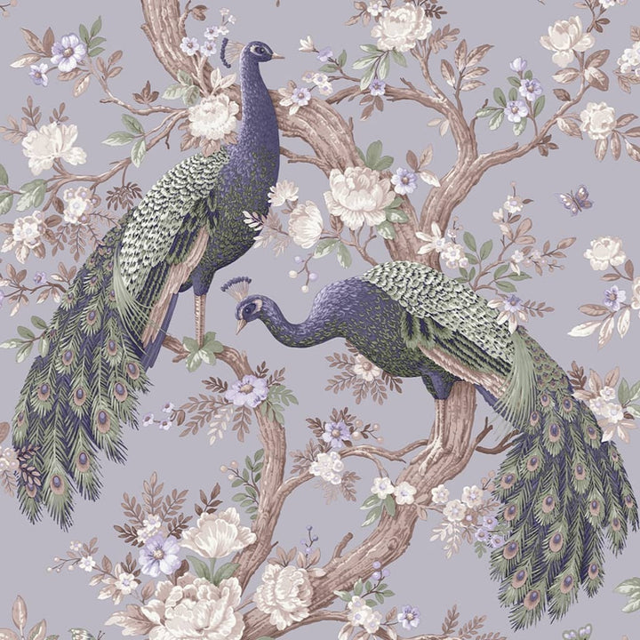 115253 - Laura Ashley - Laura Ashley Belvedere Pale Iris Wallpaper - Decor Warehouse