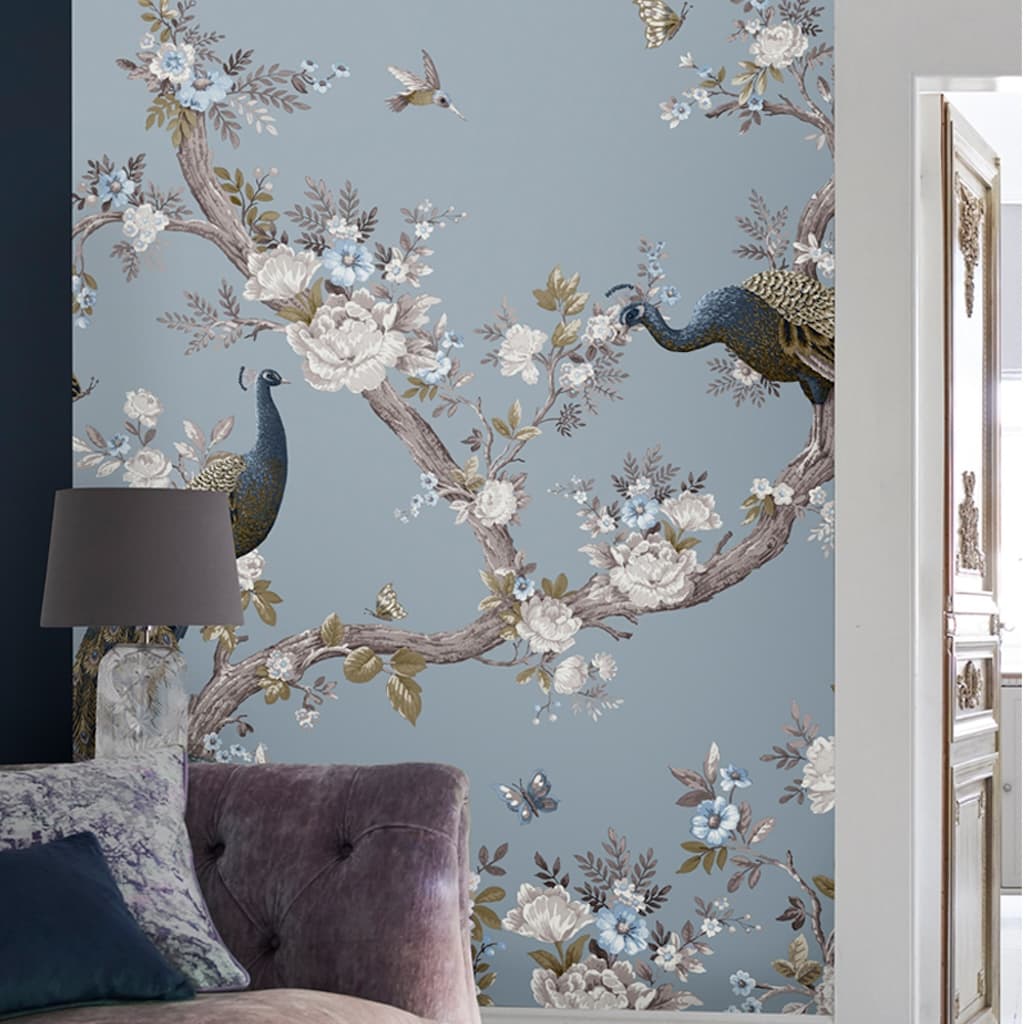 115277 - Laura Ashley - Laura Ashley Belvedere Pale Seaspray Mural - Decor Warehouse