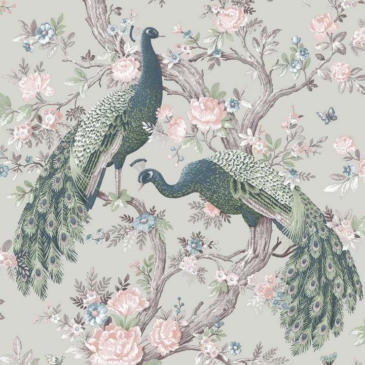 130113 - Laura Ashley - Laura Ashley Belvedere Sage Green Wallpaper - Decor Warehouse