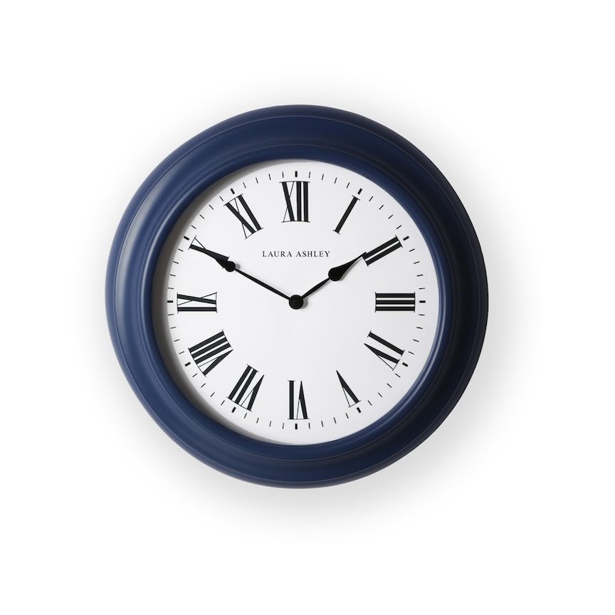 115787 - Graham & Brown - Laura Ashley Brookvale Large Station Clock in Dusky Seaspray Blue - Decor Warehouse