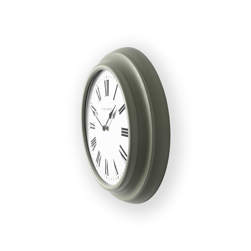 115788 - Graham & Brown - Laura Ashley Brookvale Large Station Clock in Sage Leaf Green - Decor Warehouse