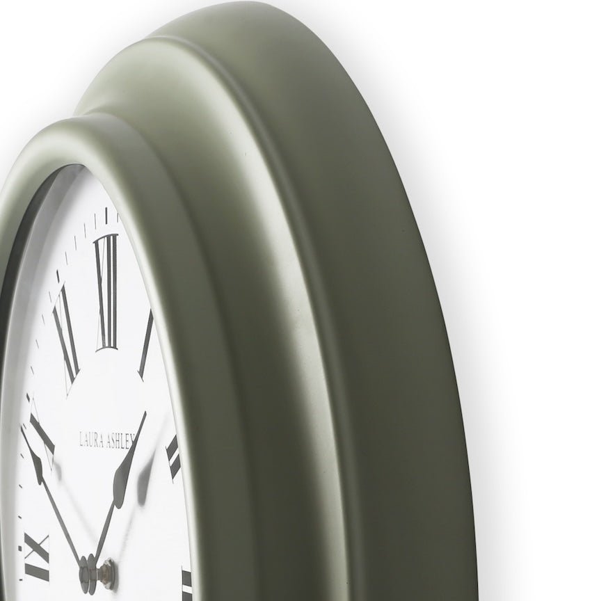 115788 - Graham & Brown - Laura Ashley Brookvale Large Station Clock in Sage Leaf Green - Decor Warehouse