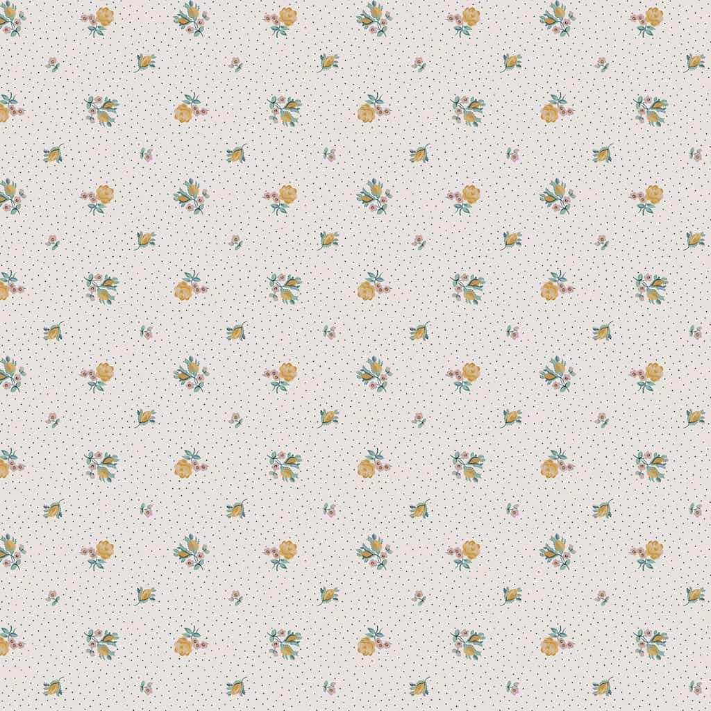 121084 - Laura Ashley - Laura Ashley Claudia’s Friend Pale Ochre Yellow Wallpaper - Decor Warehouse