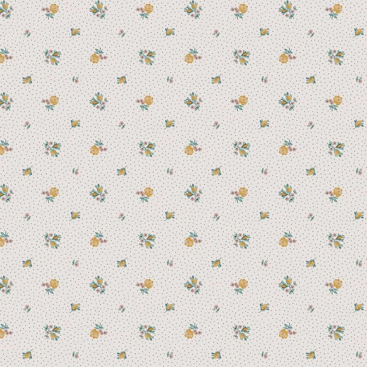 121084 - Laura Ashley - Laura Ashley Claudia’s Friend Pale Ochre Yellow Wallpaper - Decor Warehouse