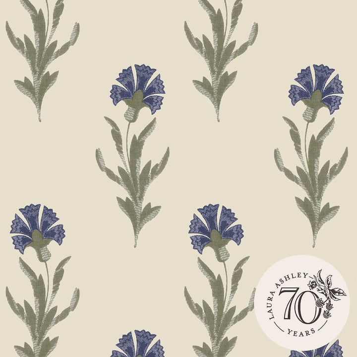 121068 - Laura Ashley - Laura Ashley Dandelion Dusky Seaspray Blue Wallpaper - Decor Warehouse