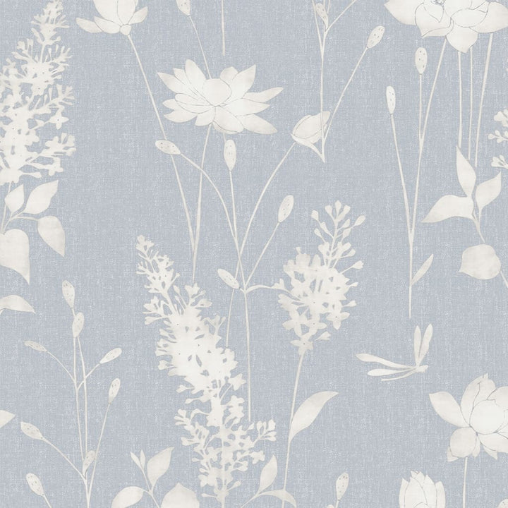 113343 - Laura Ashley - Laura Ashley Dragonfly Garden Chalk Wallpaper - Decor Warehouse