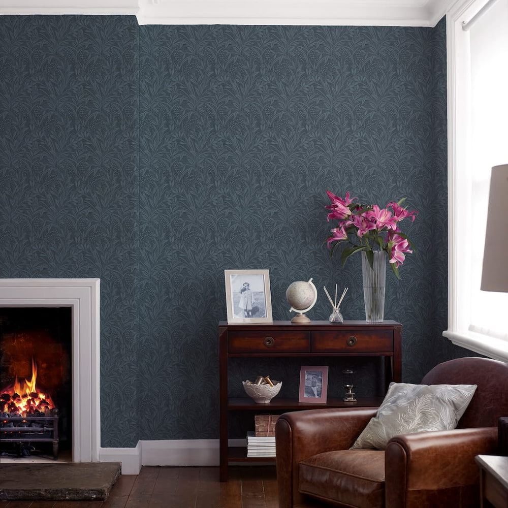 113339 - Laura Ashley - Laura Ashley Dusky Seaspray Barley Wallpaper - Decor Warehouse