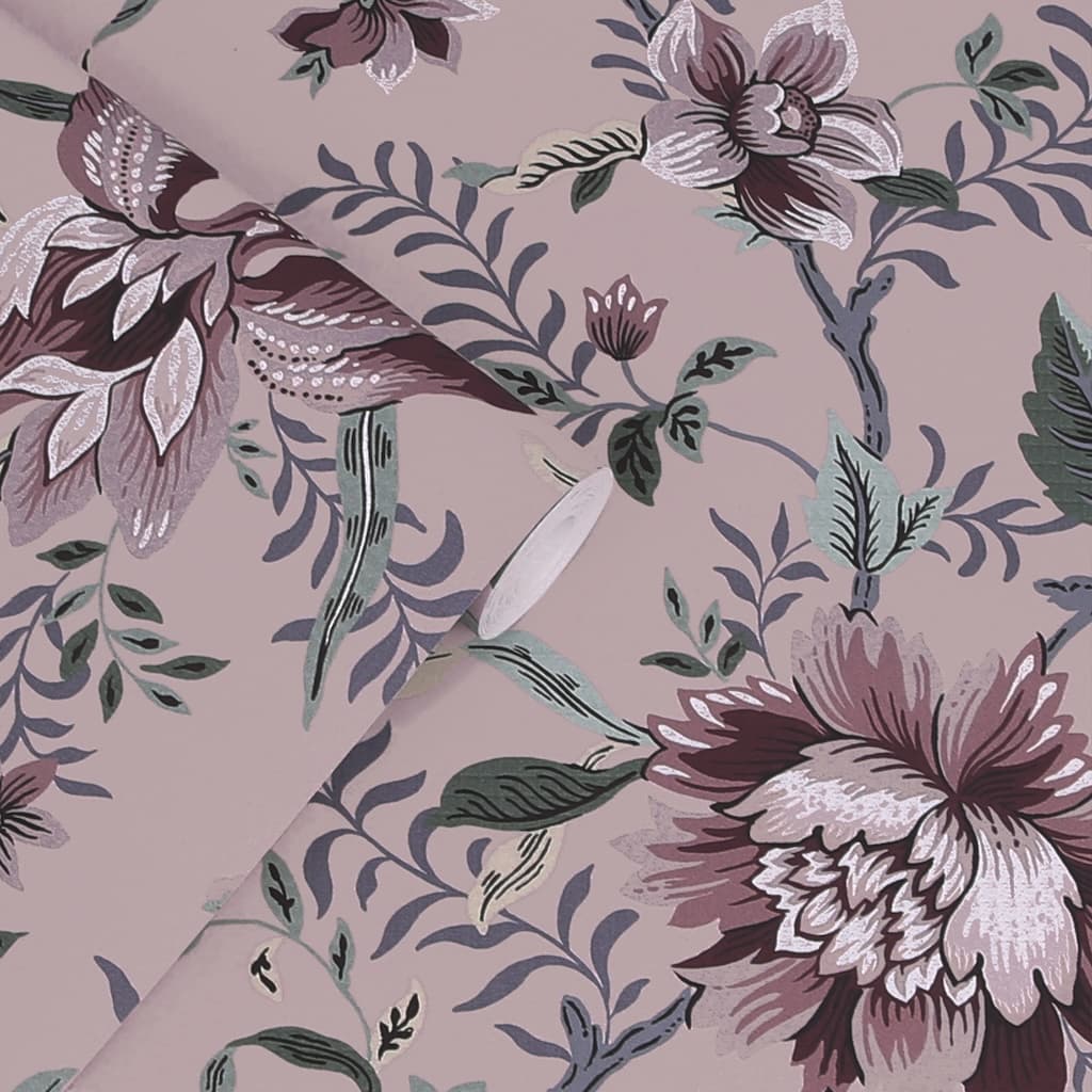 121091 - Laura Ashley - Laura Ashley Edita’s Garden Pale Blackberry Wallpaper - Decor Warehouse