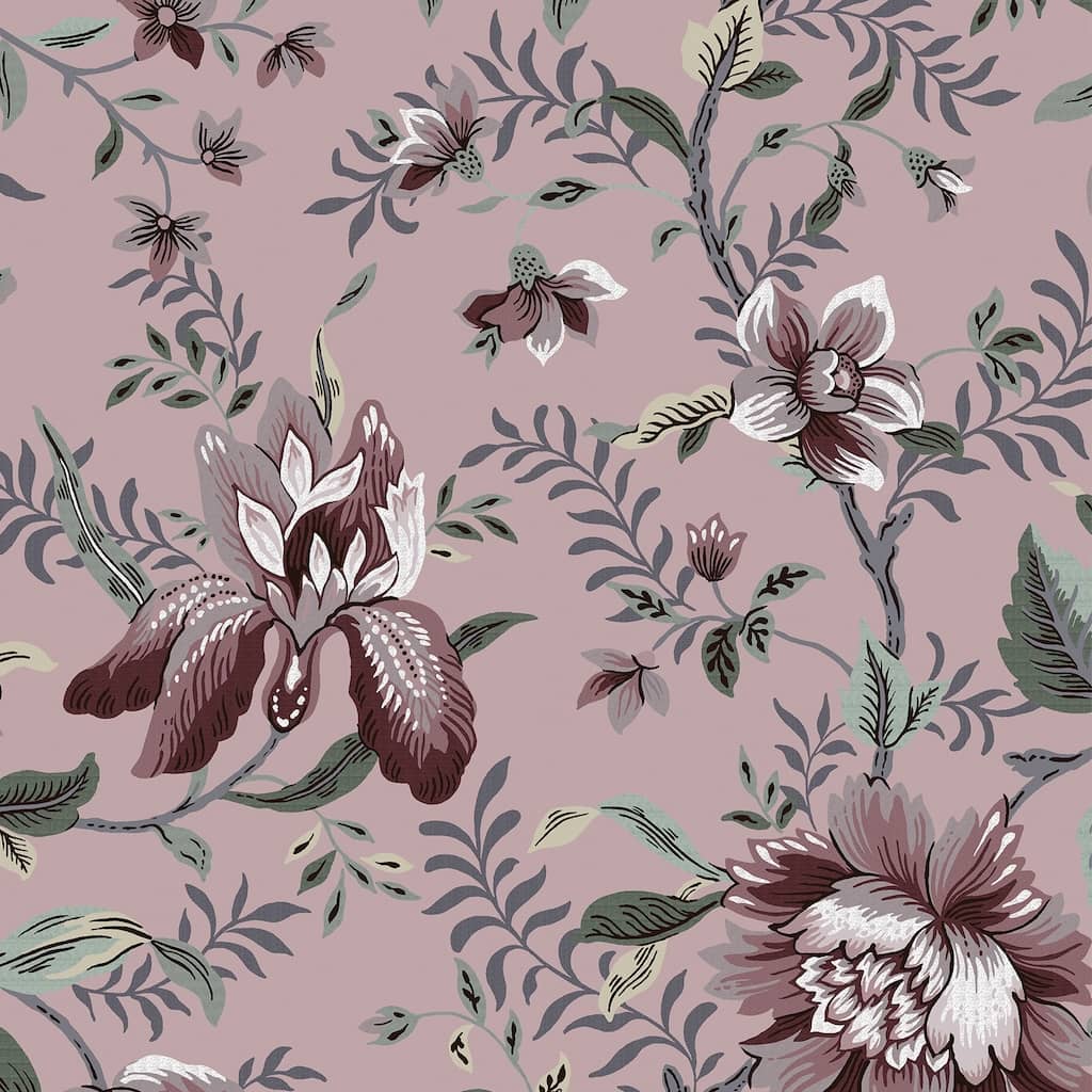 121091 - Laura Ashley - Laura Ashley Edita‚Äôs Garden Pale Blackberry Wallpaper - Decor Warehouse