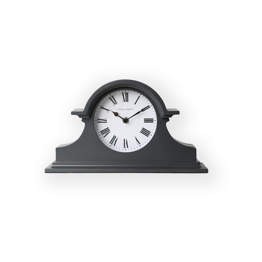 115777 - Graham & Brown - Laura Ashley Edith Mantel Charcoal Grey Clock - Decor Warehouse