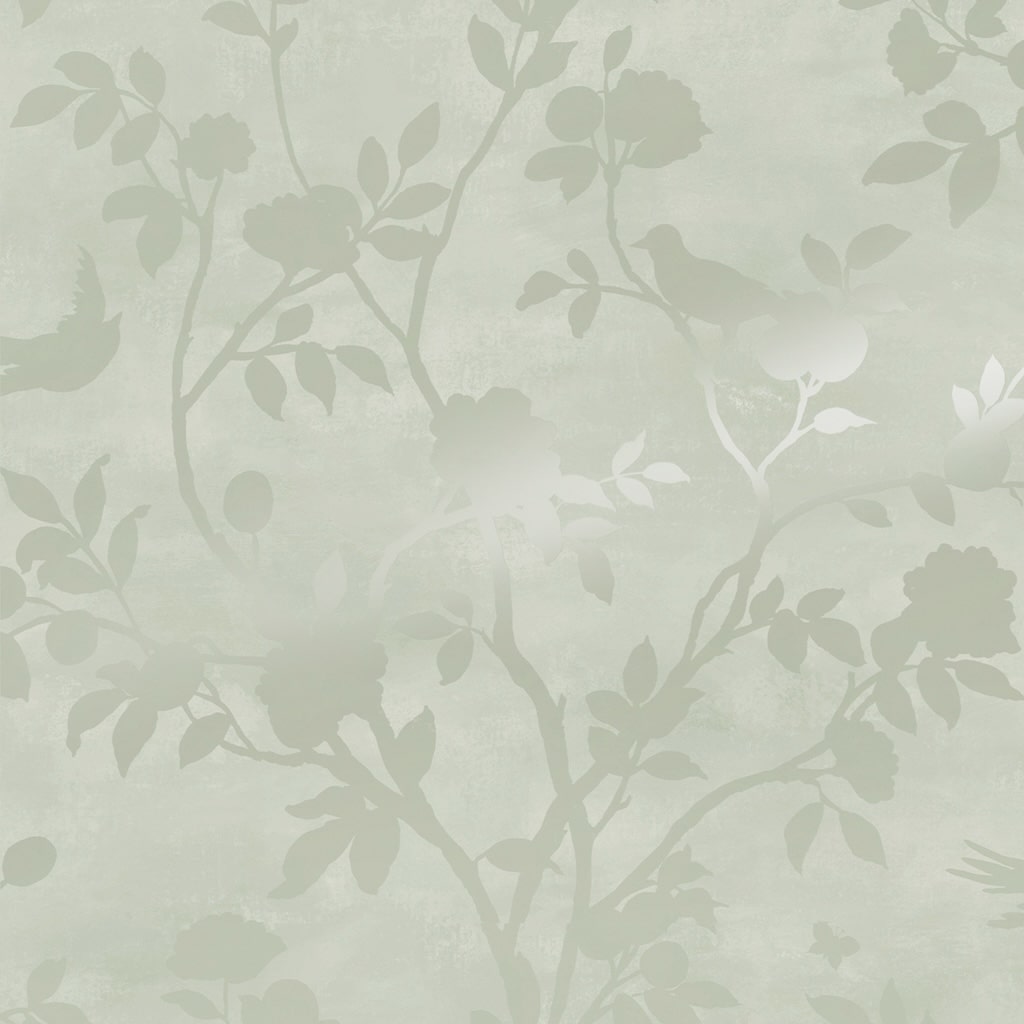 113373 - Laura Ashley - Laura Ashley Eglantine Silhouette Eau De Nil Wallpaper - Decor Warehouse