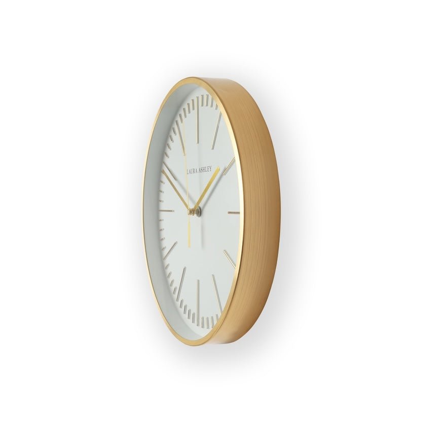 115784 - Graham & Brown - Laura Ashley Glenn Contemporary Gold Metal Clock - Decor Warehouse