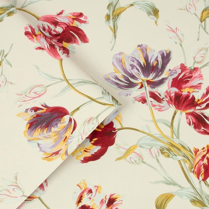 113400 - Laura Ashley - Laura Ashley Gosford Cranberry Wallpaper - Decor Warehouse