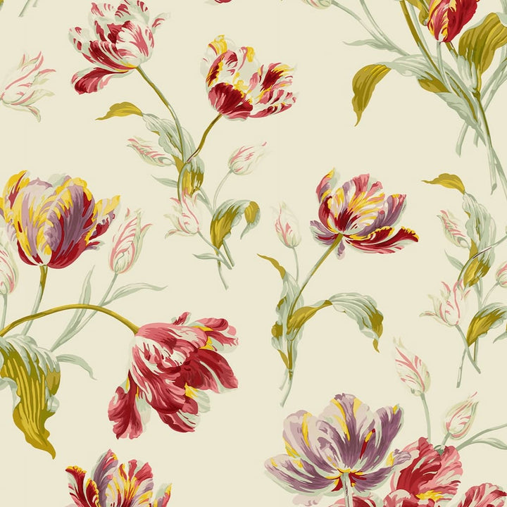 113400 - Laura Ashley - Laura Ashley Gosford Cranberry Wallpaper - Decor Warehouse