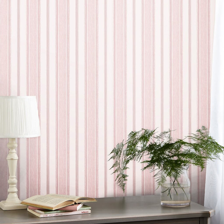 115270 - Laura Ashley - Laura Ashley Heacham Stripe Blush Wallpaper - Decor Warehouse