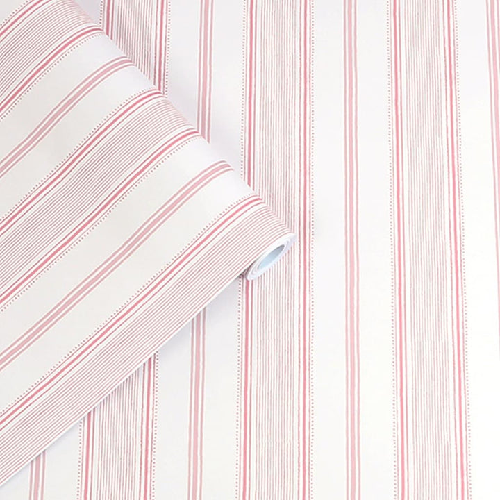 115270 - Laura Ashley - Laura Ashley Heacham Stripe Blush Wallpaper - Decor Warehouse