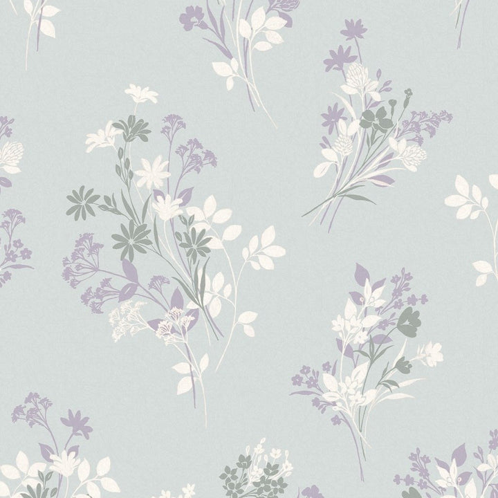 119857 - Laura Ashley - Laura Ashley Igerna Pale Duck Egg Blue Wallpaper - Decor Warehouse