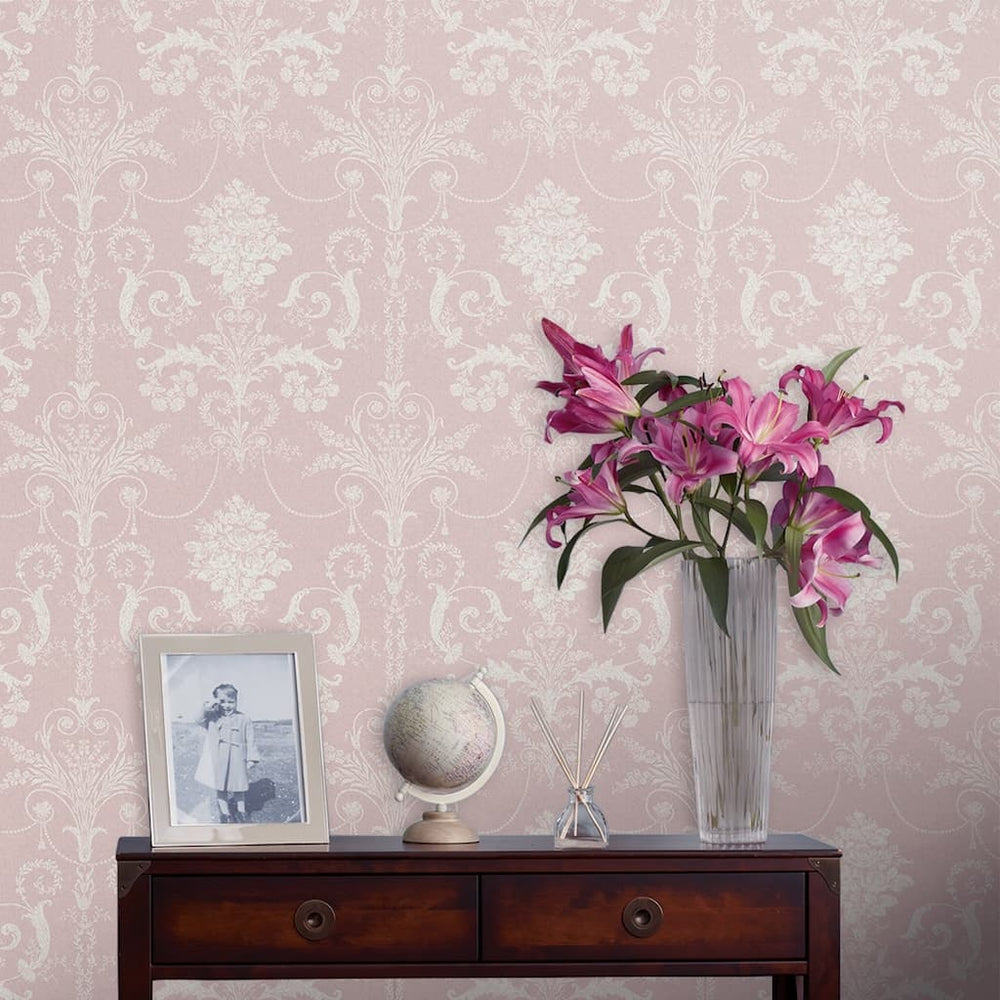 113381 - Laura Ashley - Laura Ashley Josette Amethyst Wallpaper - Decor Warehouse