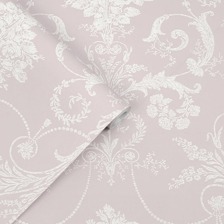 113381 - Laura Ashley - Laura Ashley Josette Amethyst Wallpaper - Decor Warehouse