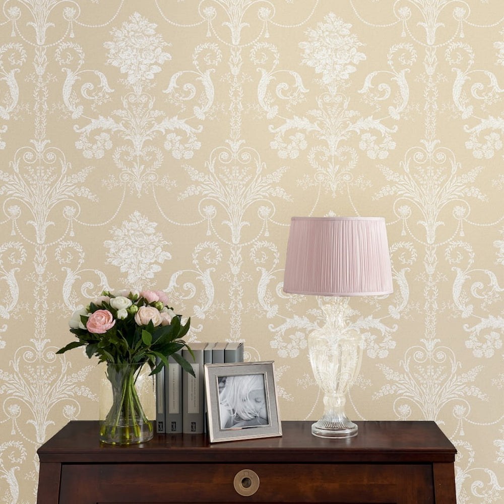 113384 - Laura Ashley - Laura Ashley Josette Linen Wallpaper - Decor Warehouse