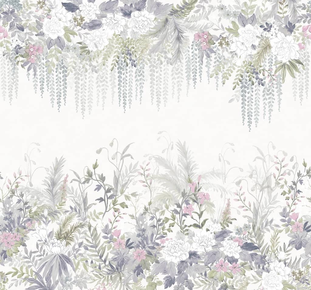 130135 - Laura Ashley - Laura Ashley Linlithgow Pale Lavendar Mural - Decor Warehouse