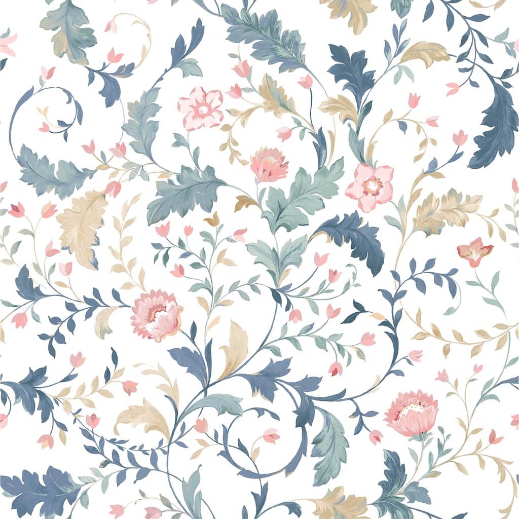 130099 - Laura Ashley - Laura Ashley Litton Dusky Seaspray Wallpaper - Decor Warehouse