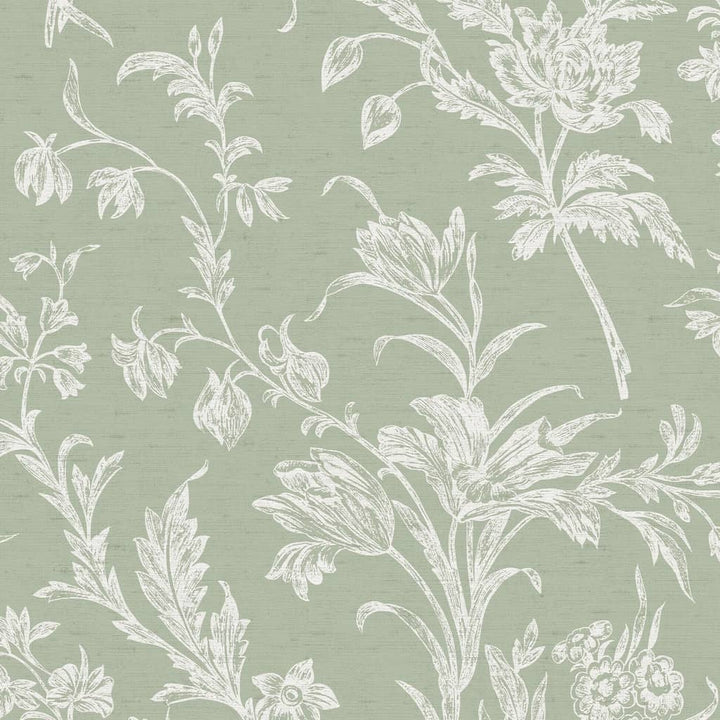 130116 - Laura Ashley - Laura Ashley Lloyd Sage Green Wallpaper - Decor Warehouse