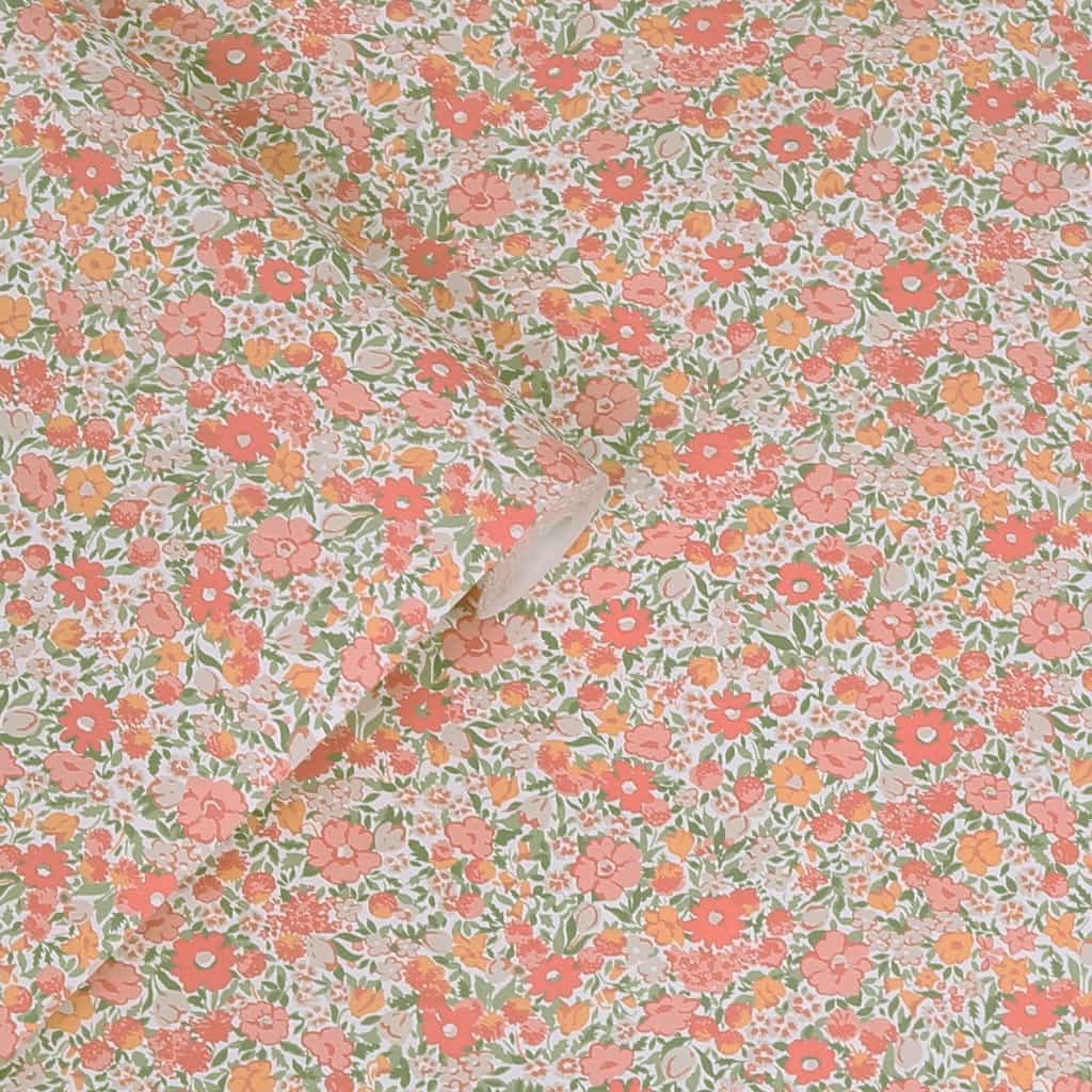 121076 - Laura Ashley - Laura Ashley Loveston Coral Pink Wallpaper - Decor Warehouse