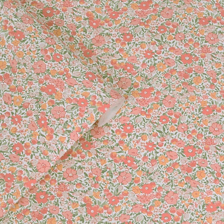 121076 - Laura Ashley - Laura Ashley Loveston Coral Pink Wallpaper - Decor Warehouse