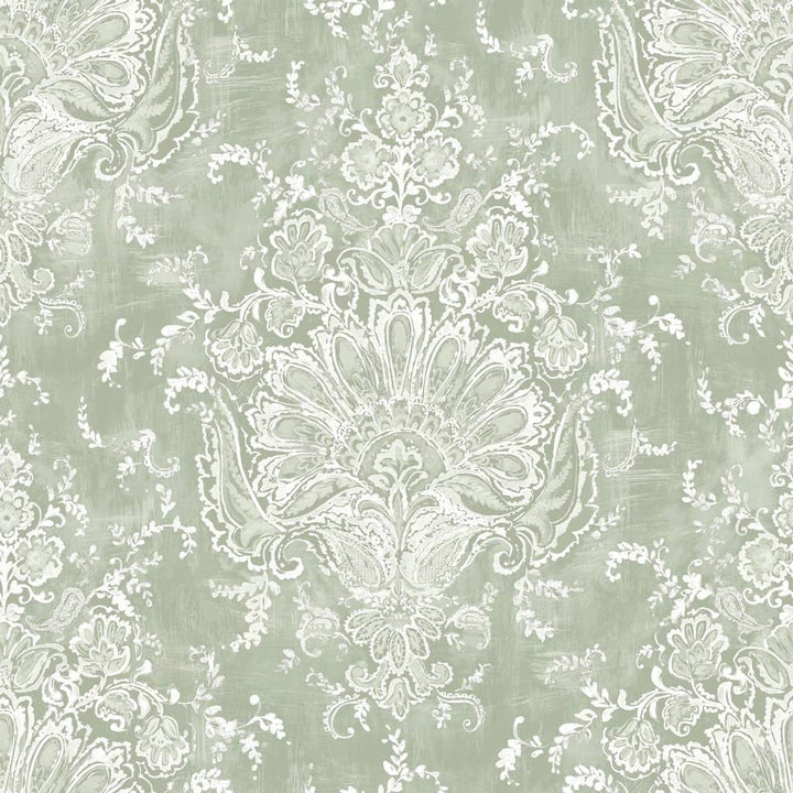 130105 - Laura Ashley - Laura Ashley Maddox Sage Green Wallpaper - Decor Warehouse