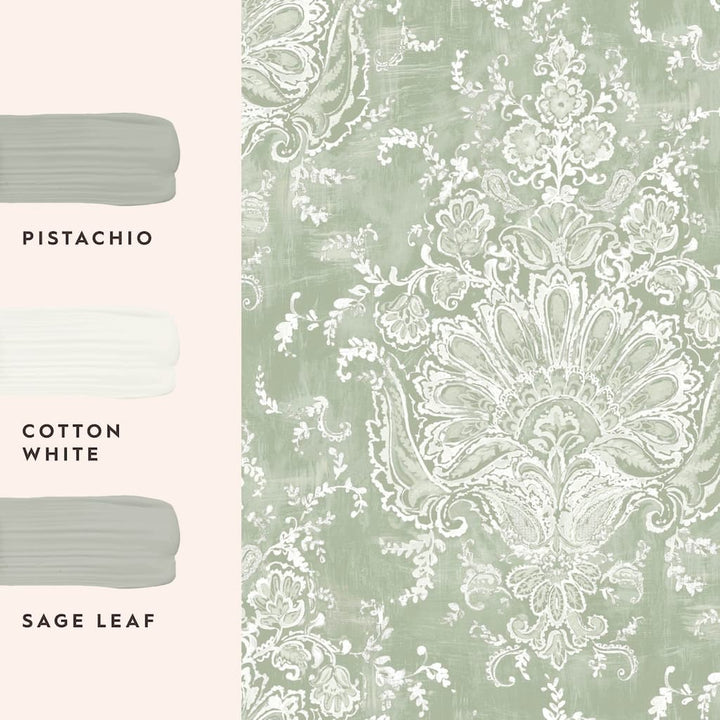 130105 - Laura Ashley - Laura Ashley Maddox Sage Green Wallpaper - Decor Warehouse