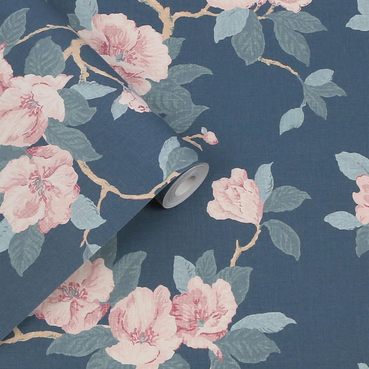 130095 - Laura Ashley - Laura Ashley Maya Dusky Seaspray Wallpaper - Decor Warehouse