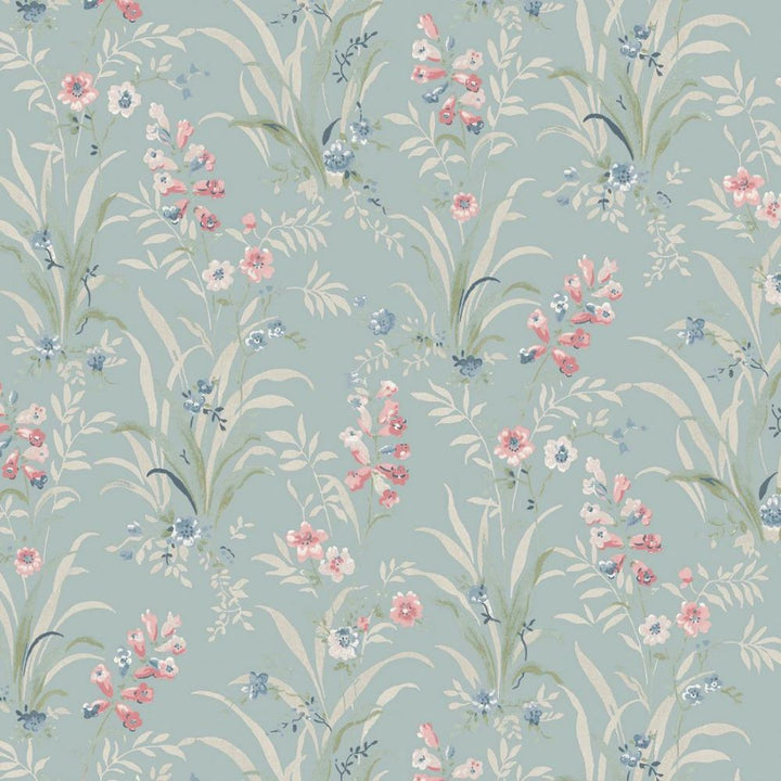 122751 - Laura Ashley - Laura Ashley Mosedale Posy Duck Egg Wallpaper - Decor Warehouse