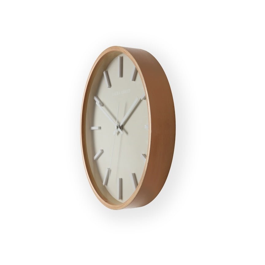 115782 - Graham & Brown - Laura Ashley Mounton Wooden Clock in Dove Grey - Decor Warehouse