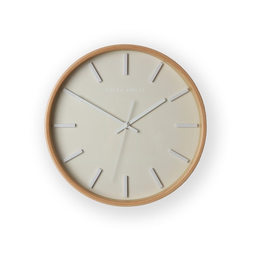 115782 - Graham & Brown - Laura Ashley Mounton Wooden Clock in Dove Grey - Decor Warehouse