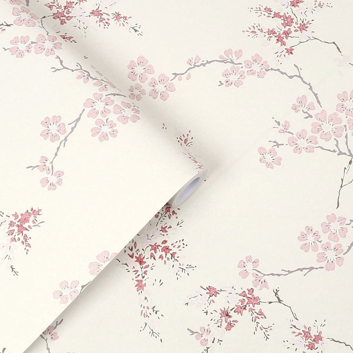 113388 - Laura Ashley - Laura Ashley Oriental Blossom Blush Wallpaper - Decor Warehouse