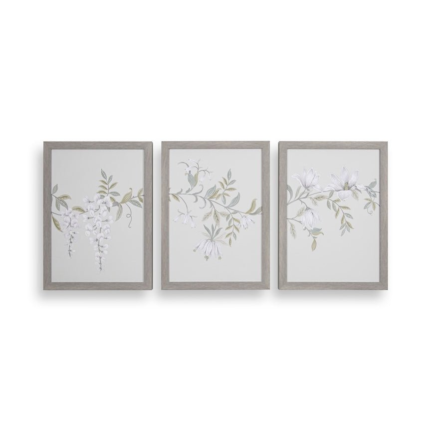 115029 - Graham & Brown - Laura Ashley Parterre Framed Canvases Wall Art - Set of 3 - Decor Warehouse