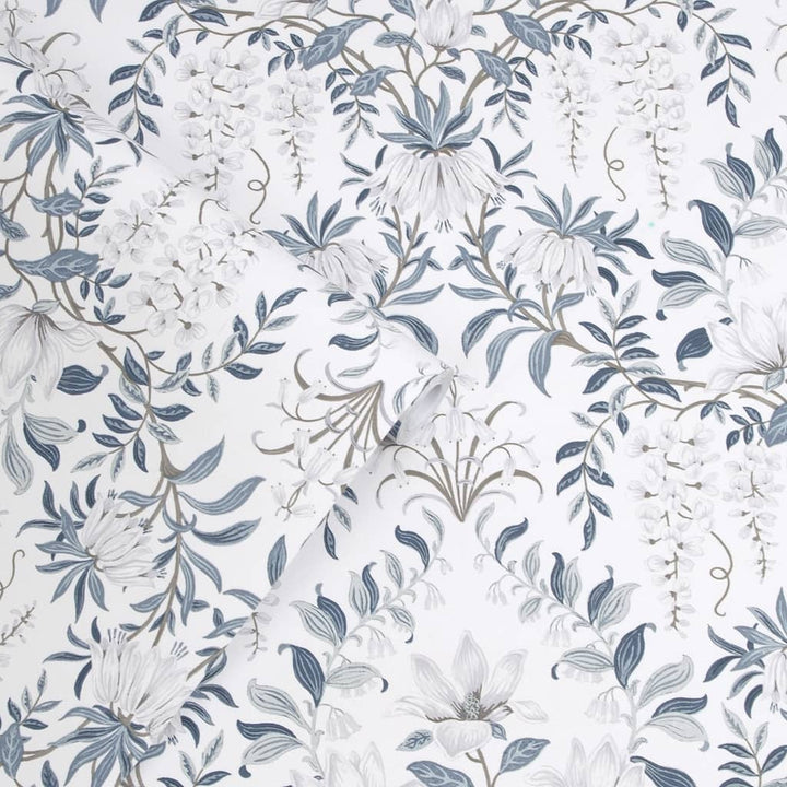 113405 - Laura Ashley - Laura Ashley Parterre Off White Wallpaper - Decor Warehouse